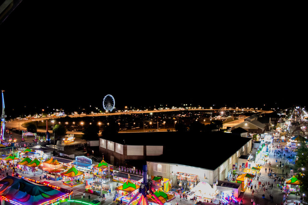 An electric Midway keeps the state fair humming at night